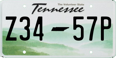 TN license plate Z3457P