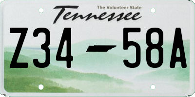 TN license plate Z3458A
