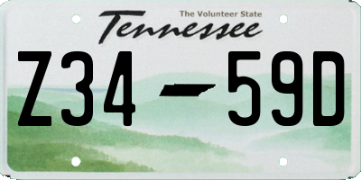TN license plate Z3459D