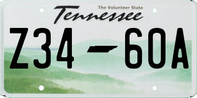 TN license plate Z3460A
