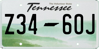 TN license plate Z3460J
