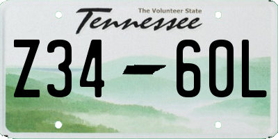 TN license plate Z3460L