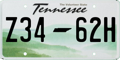 TN license plate Z3462H