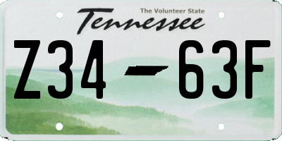 TN license plate Z3463F