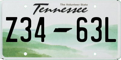 TN license plate Z3463L