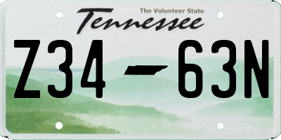 TN license plate Z3463N