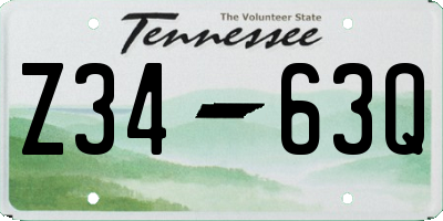 TN license plate Z3463Q