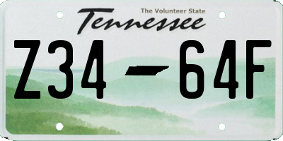 TN license plate Z3464F