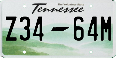 TN license plate Z3464M