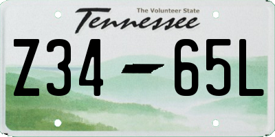 TN license plate Z3465L