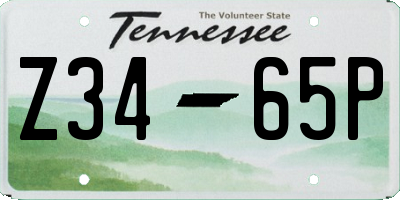 TN license plate Z3465P