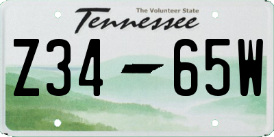 TN license plate Z3465W