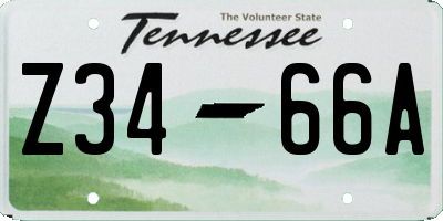 TN license plate Z3466A