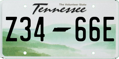 TN license plate Z3466E