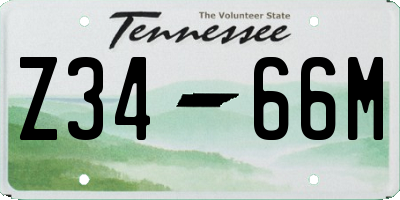 TN license plate Z3466M