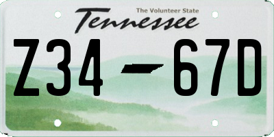 TN license plate Z3467D