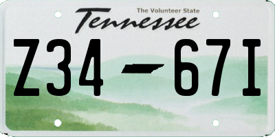 TN license plate Z3467I