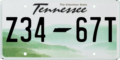 TN license plate Z3467T