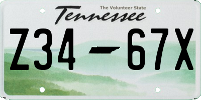 TN license plate Z3467X