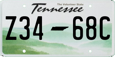 TN license plate Z3468C