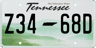 TN license plate Z3468D