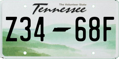 TN license plate Z3468F