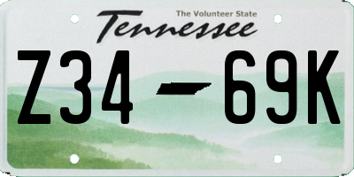 TN license plate Z3469K