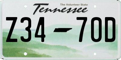 TN license plate Z3470D