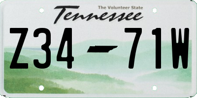 TN license plate Z3471W