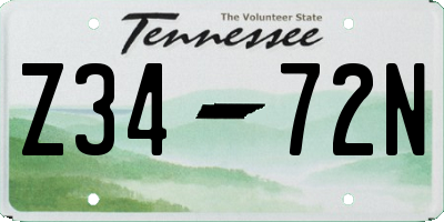 TN license plate Z3472N