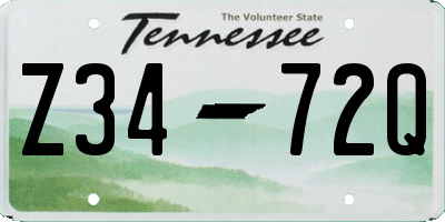 TN license plate Z3472Q
