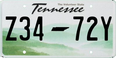 TN license plate Z3472Y