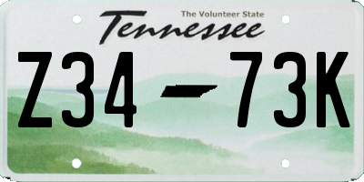 TN license plate Z3473K
