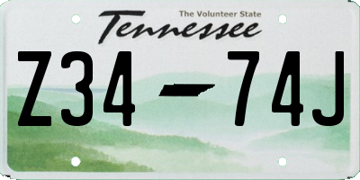 TN license plate Z3474J