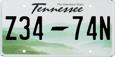 TN license plate Z3474N