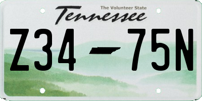 TN license plate Z3475N