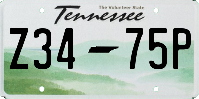 TN license plate Z3475P