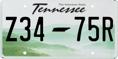 TN license plate Z3475R