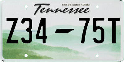 TN license plate Z3475T