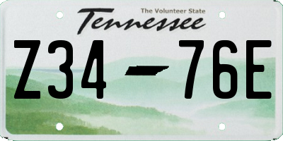 TN license plate Z3476E