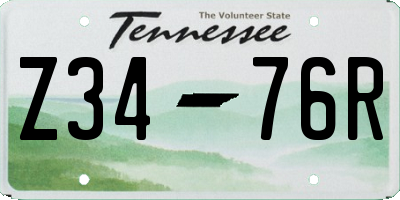 TN license plate Z3476R
