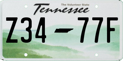 TN license plate Z3477F