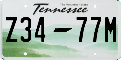 TN license plate Z3477M