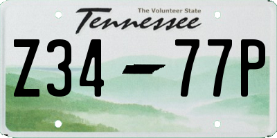 TN license plate Z3477P