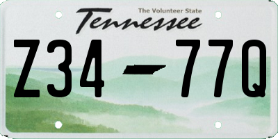 TN license plate Z3477Q