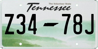 TN license plate Z3478J