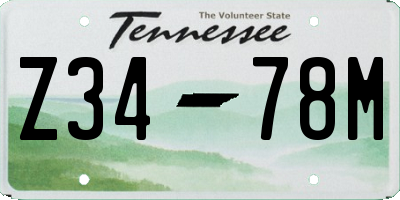 TN license plate Z3478M