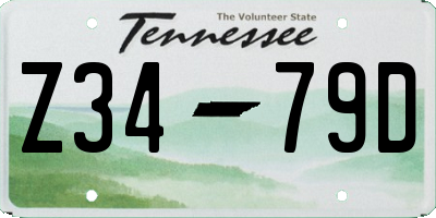 TN license plate Z3479D