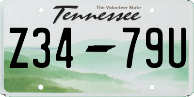 TN license plate Z3479U