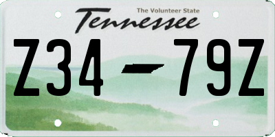 TN license plate Z3479Z